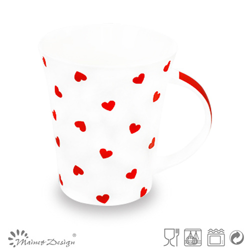 Red Heart Design Ceramic 12oz Mug