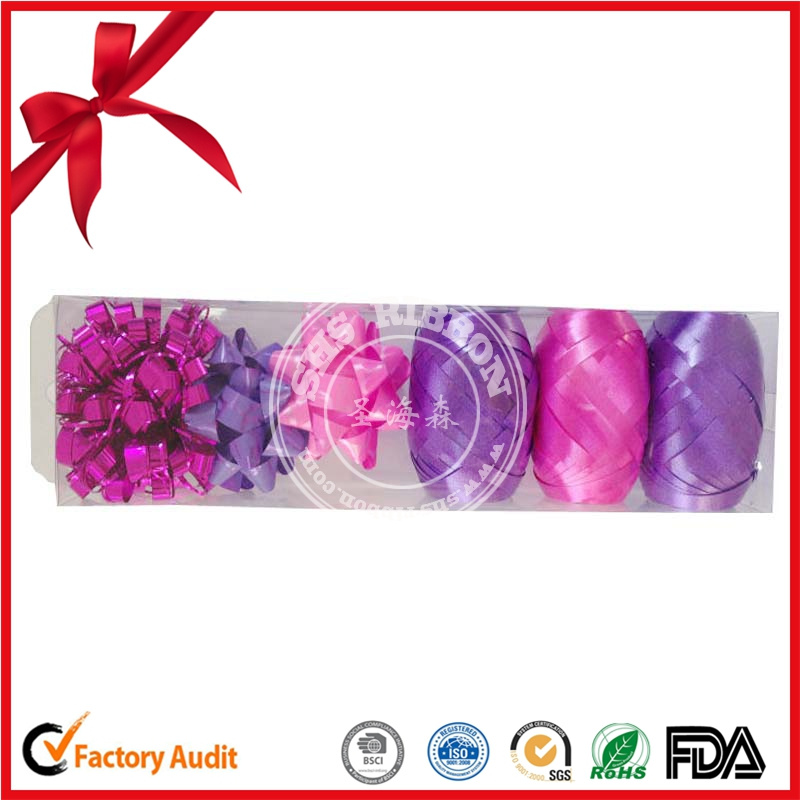Christmas Gift Wrapping Materials Curling Ribbon Roll and Star Bow