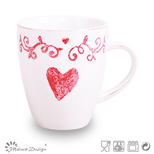 Heart Design with Silk Screen Coffee Mug