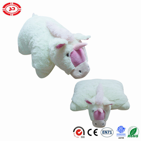 Unicorn Pure White Plush Soft Stuffed PP Cotton 2in1 Pillow