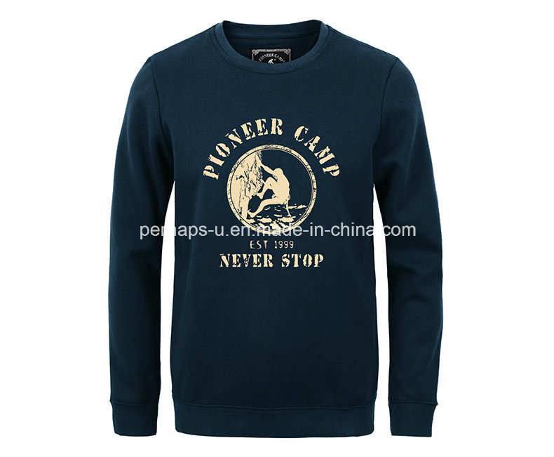 Cool Mens Long Sleeve Fleece Sweater with Print Logo