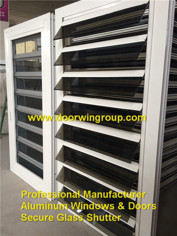 Aluminum Secure Glass Shutter Window