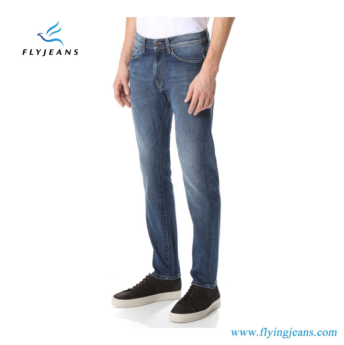 Slim-Fit Denim Jeans with Deep Faed for Men by Fly Jeans