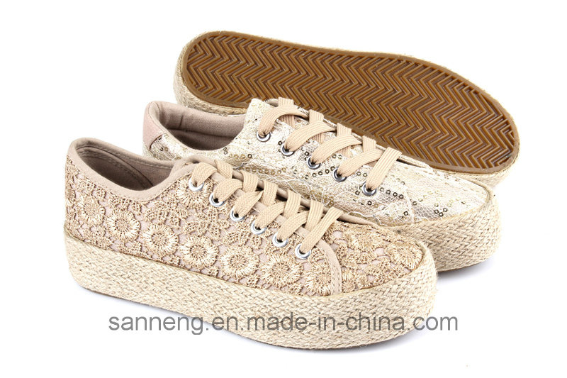 2016 Rubber Vulcanized Shoe with Hemp Rope Foxing (SNC-280032)