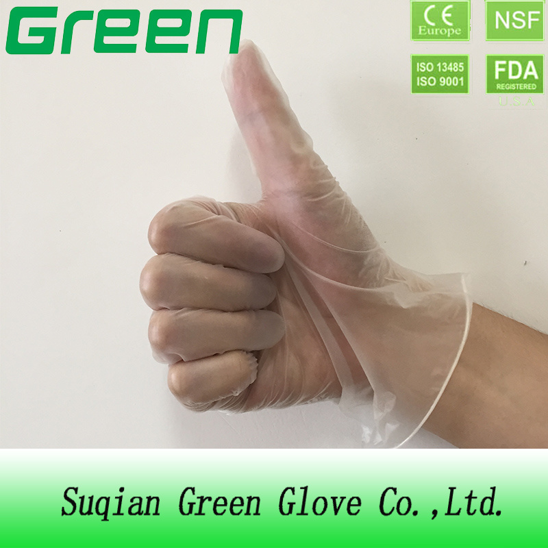 Clear Powder/Powder Free Disposable Medical Vinyl Gloves (ISO, CE certificated)