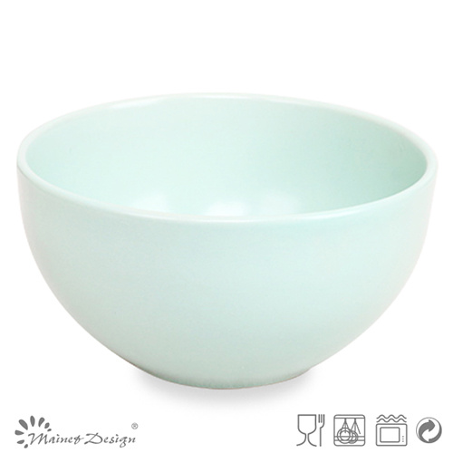 Solid Matte Blue Ceramic Bowl