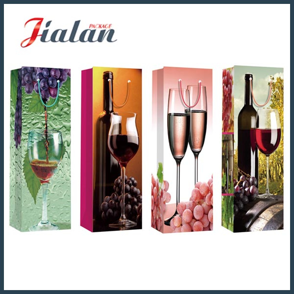 Cmyk Printed OEM Design Custom Cheap Paper Bag for Wine