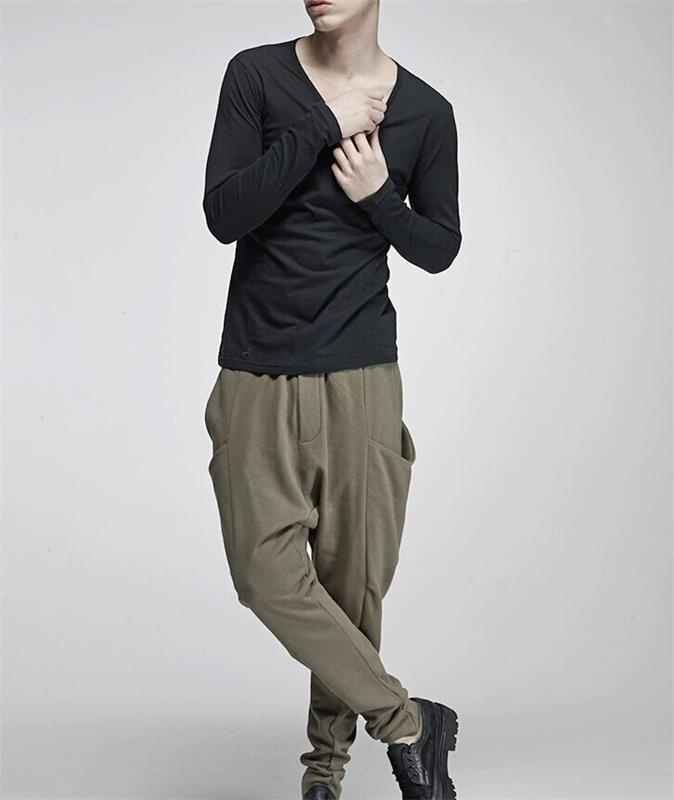 Men's Casual Pants, Big Crotch Harem Draw String Pants