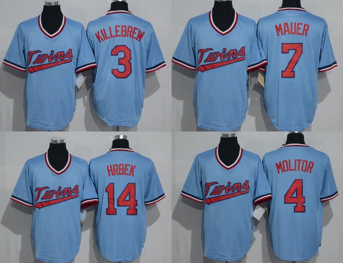 Customized Minnesota Twins Mauer Hrbek Molitor Sano Baseball Jerseys