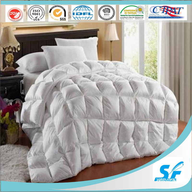 Single Size Cotton Down Duvet / Comforter with White Duck Down, Washed Breathable Comforter for Home