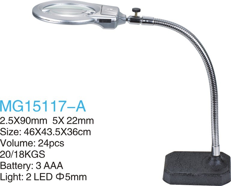 5X22mm/2.5X90mm Table Stander LED Magnifier