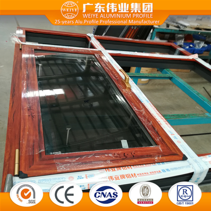 Dual Color Aluminium Casement Window with Mosquito Net