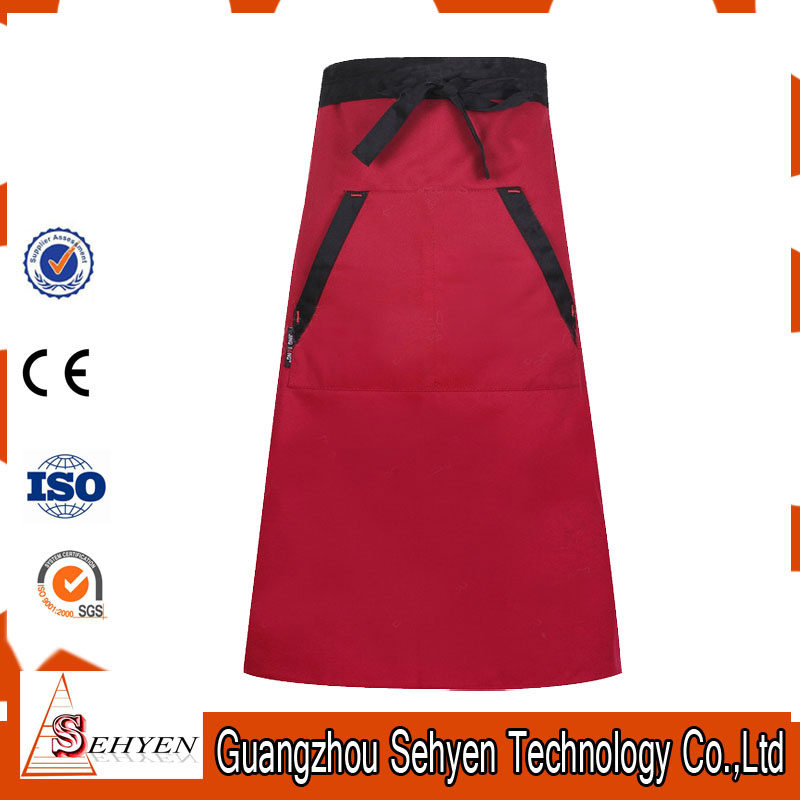 Unisex Apron Korean Waiter Aprons with Pockets of 100% Cotton