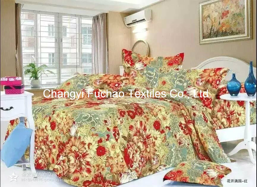 Printed Poly/Cotton Twin Fitted Bedspread Patchwork Bedding Set