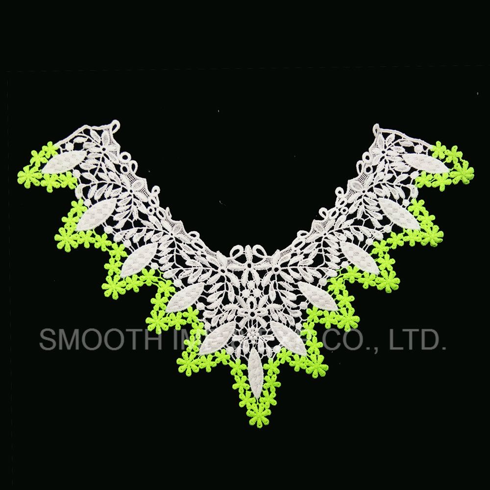 Fashion Garment Embroidered Lace Collar with Mesh Design Three-Colour Fabric