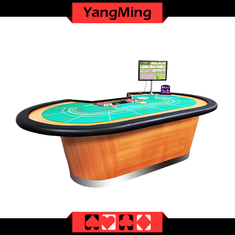 Professional Luxury Baccarat Poker Table with Chip Tray 9 Player Baccarat Poker Table Manufacture Ym-Ba07