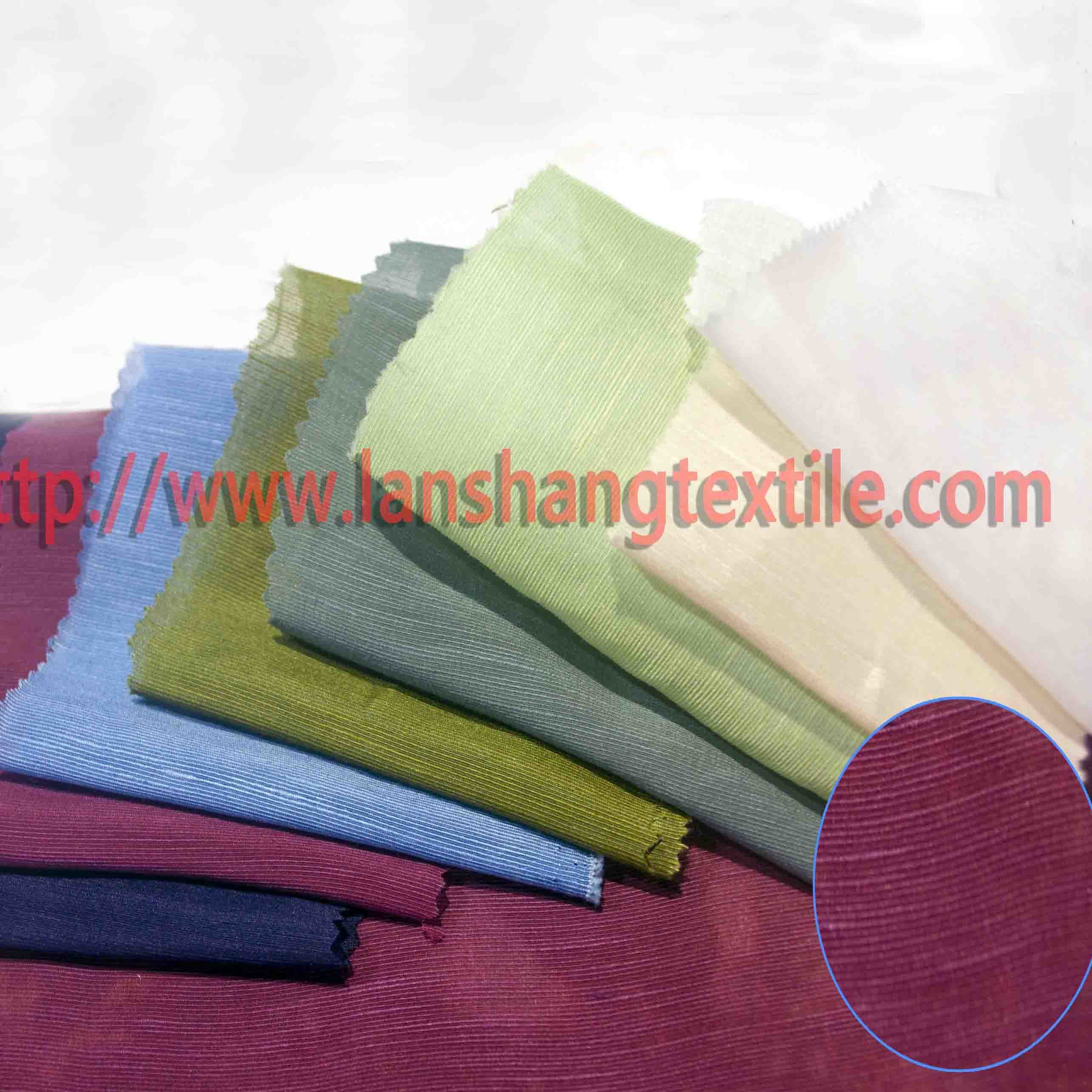 Silk Linen Slub Printing Fabric for Full Dress Curtain