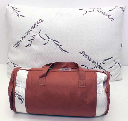 Shredded Memory Foam with Removable Bamboo Cover Pillow -Queen