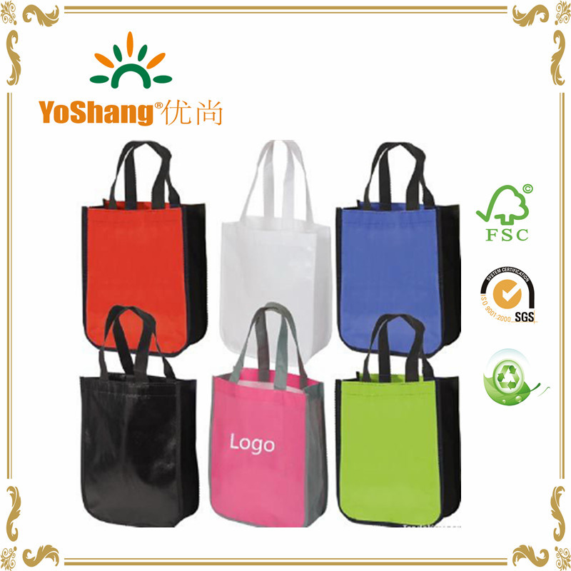 Laminated PP Non Woven Tote Shopping Bag / Non Woven Bag with Round Corner