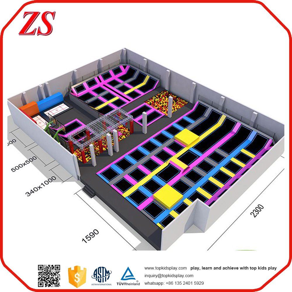 Indoor Commerical Trampoline Park Customized Paradise Zone for Amusement Trampoline Park