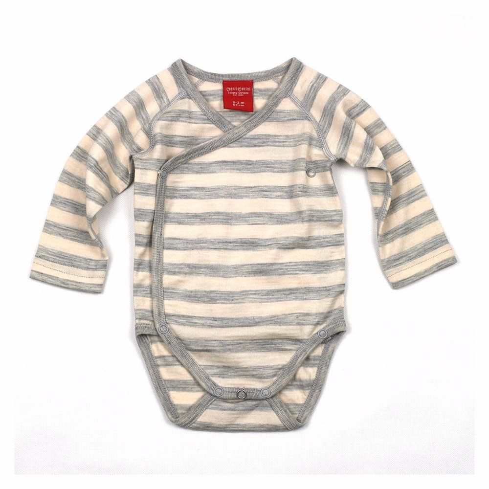 Sheep Run Merino Wool Striped Long Sleeve Baby Bodysuits