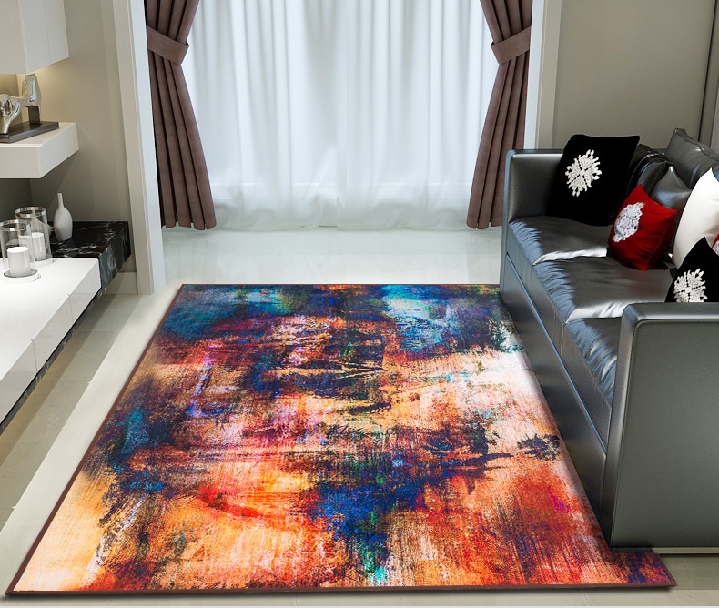 Polyester Printed Carpet with Sponge Sandwich Nonwoven Plastic Dropping Backing