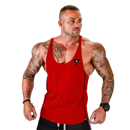 Black Gym Tank Top Men Singlet Stringer Muscle Tank Tops Y Back Racer