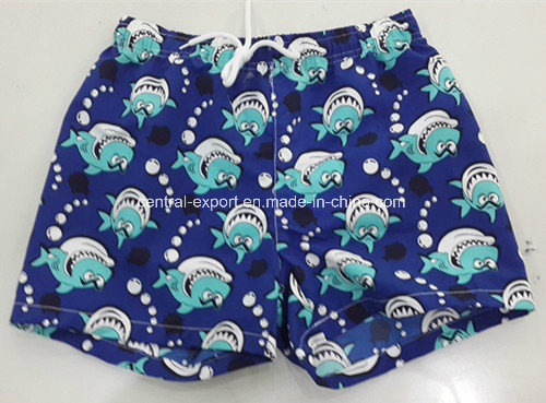 Oeko-Tex Full Elastic Waist Polyester Patterned Children Board Short Swimwear
