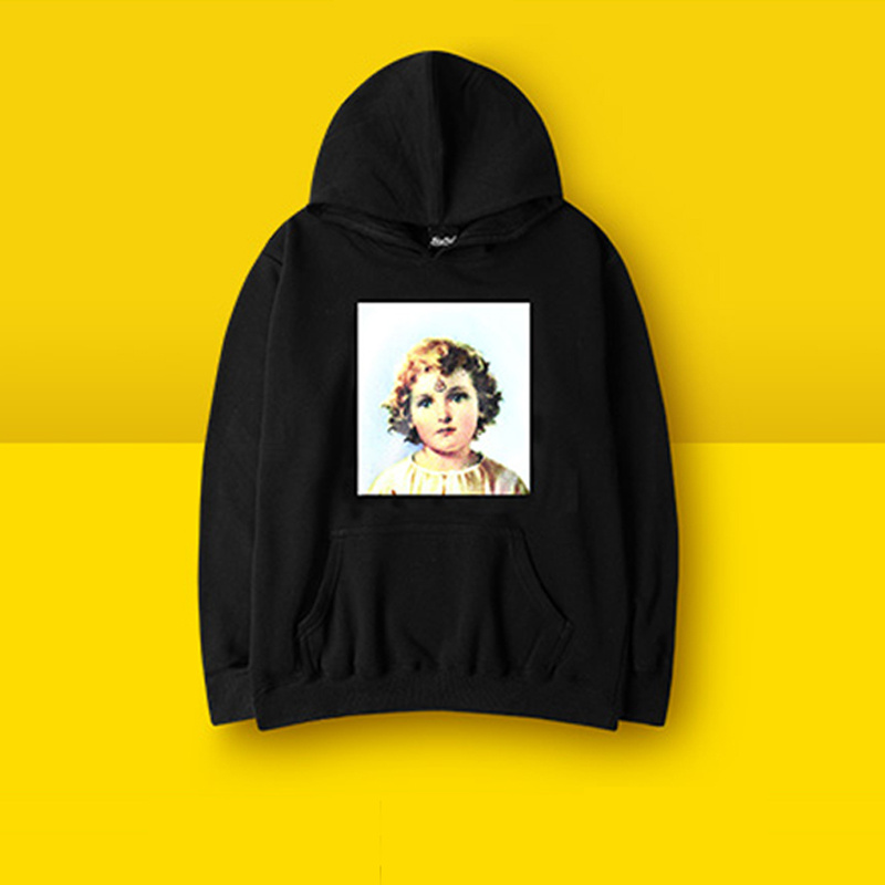 3D Printing Screen Printing Hoodie Black Zipper Hoodies with Draw String