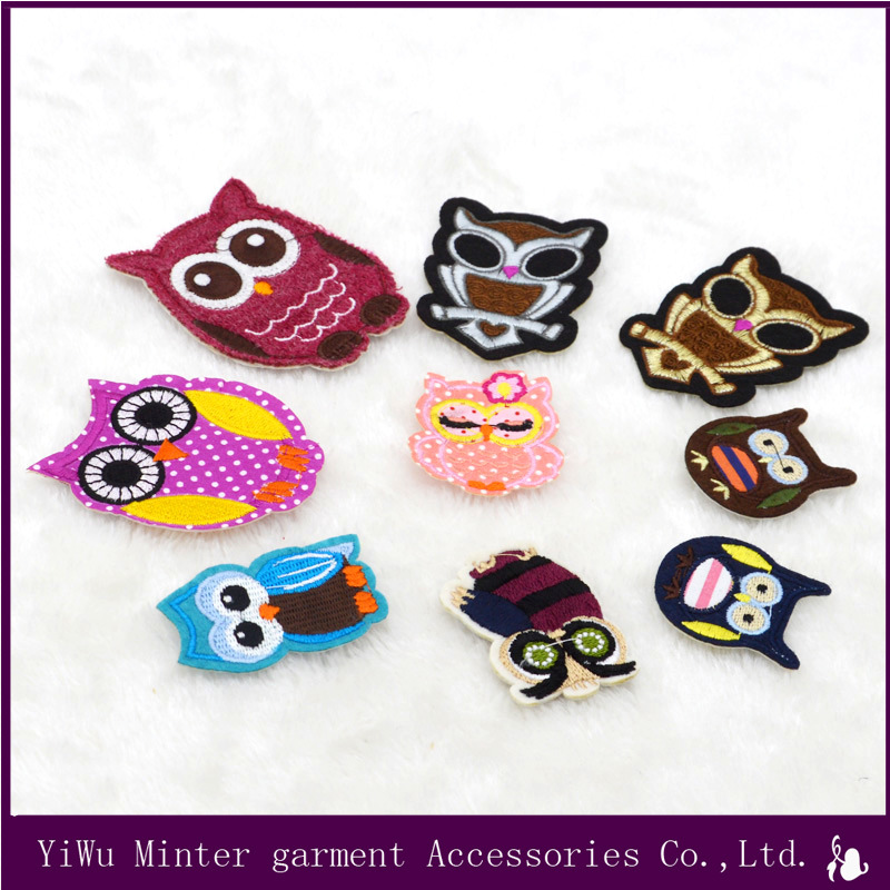 Cute Fashion Owl Embroidered Patches for Clothing Embroidery Fabric Crafts