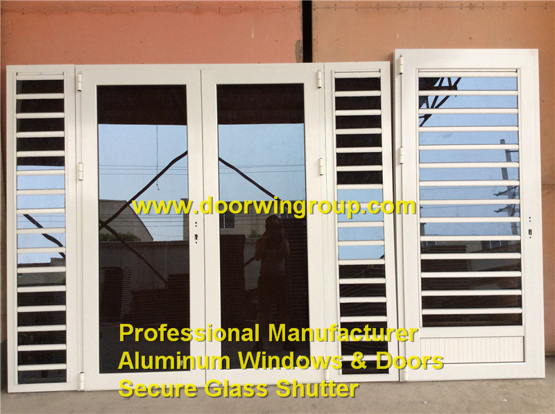 Opening Aluminum Shutter Glass Window with Flyscreens