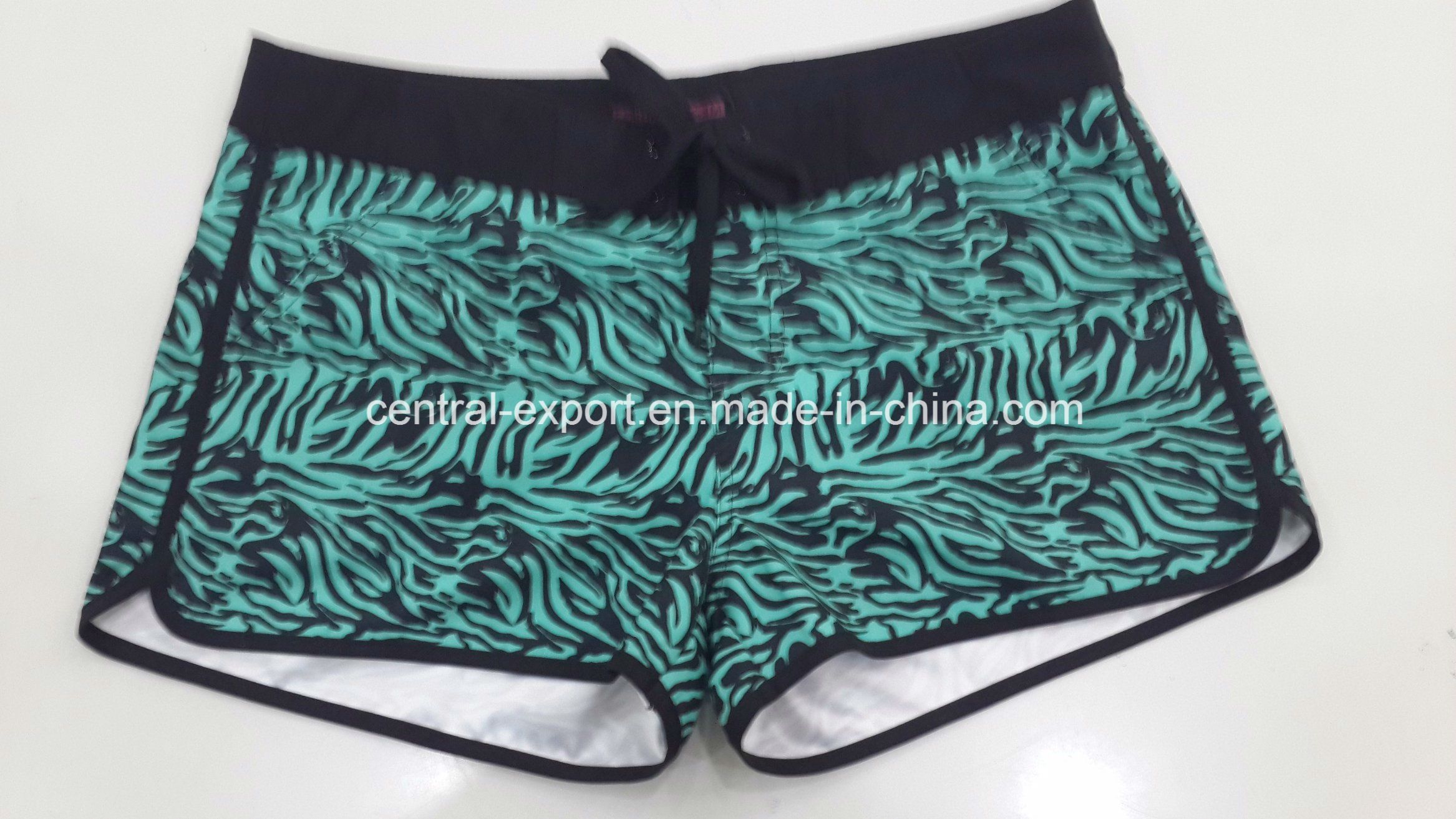 Oeko-Tex Flat Waist Polyester Patterned Lady Board Short Swimwear