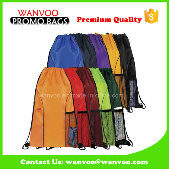 Promotional 210d Polyester Sport Drawstring Backpack for Children