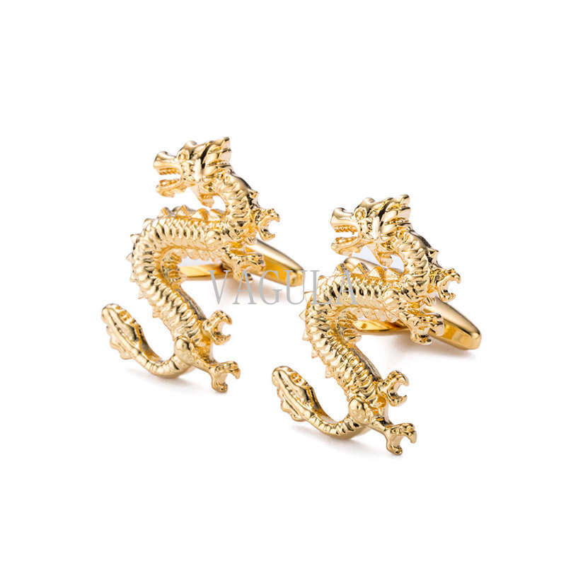 New Cufflink Gold Plated Drgon Style Cuff Links 211