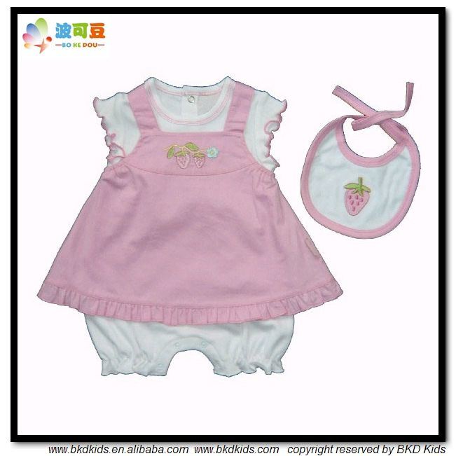 Soft Cotton Baby Clothes Dress Match Bib Baby Gift Sets