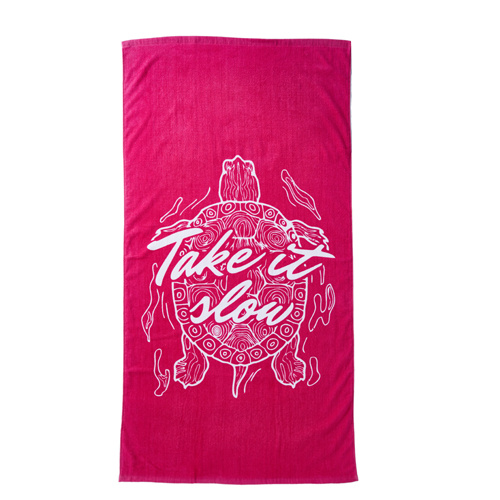 100% Cotton Bath Towel Within Reactive Print