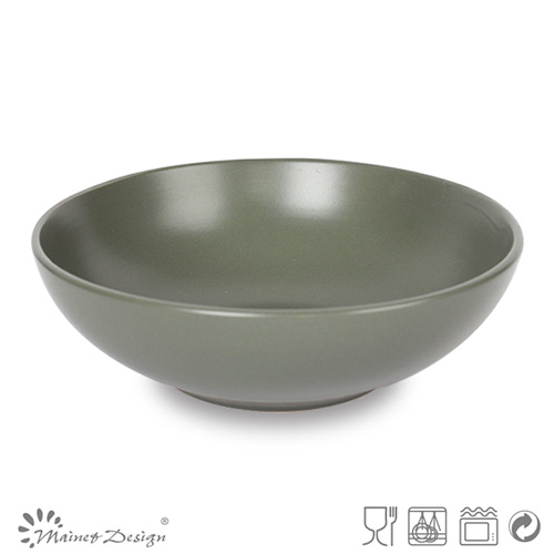 Solid Matte Grey Ceramic Soup Bowl