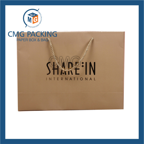 Gold Foil Hot Stamping Paper Bag with PP Rope (CMG-MAY-026)