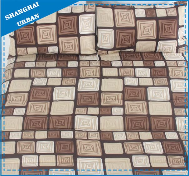 5 Piece Brown Design Brick Polyester Comforter Set