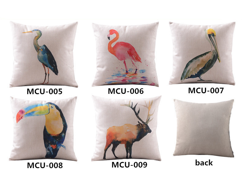 New-Style Skull Cushion Faux Linen Transfer Print Cushion Pillow (MCU-005)