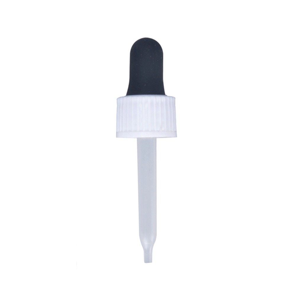 1 Ml Black PP Ribbed Skirt Dropper with LDPE Graduated Pipette, Rubber Bulb and 20-400 Neck Finish (fits a 30 mL or 1 oz bottle)