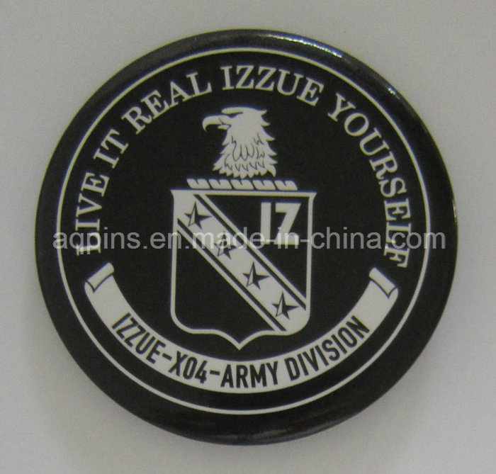 Factory Price Army Tin Button Badge with Print Logo (button badge-44)