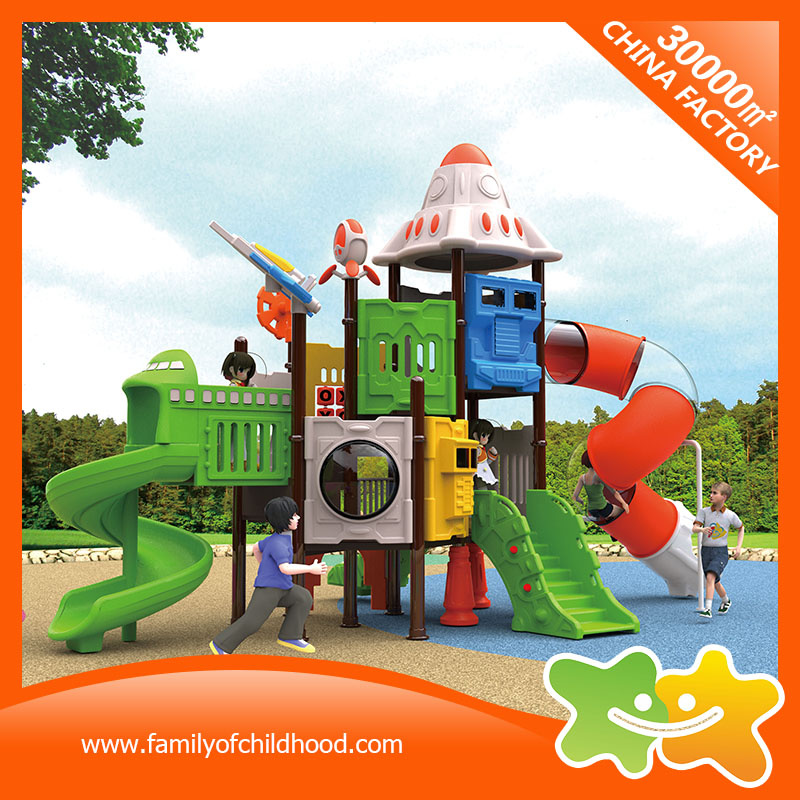 Space Theme Kids Play Area Amusement Park Equipment with Tube Slide