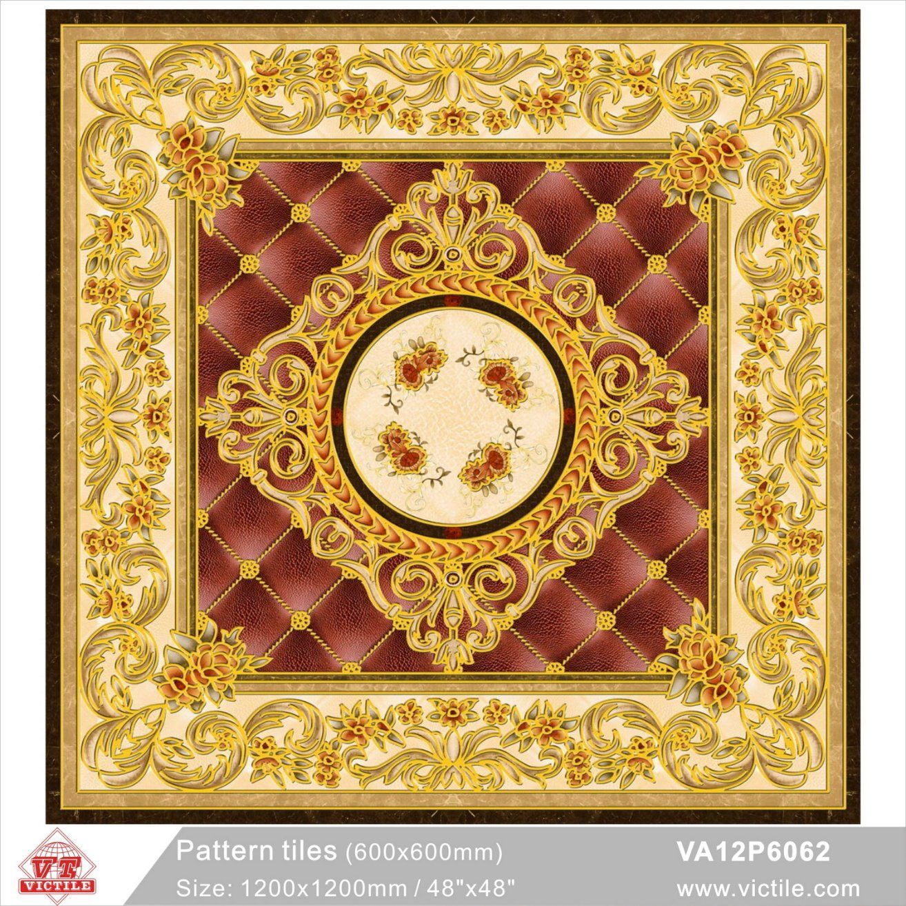 Art Flooring Patterned Building Material Carpet Tile (VA12P6062, 600X600mm+1200X1200mm)