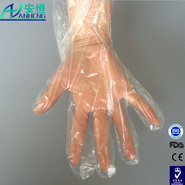 Disposable Cheap Transparent HDPE Gloves with ISO, FDA Registered