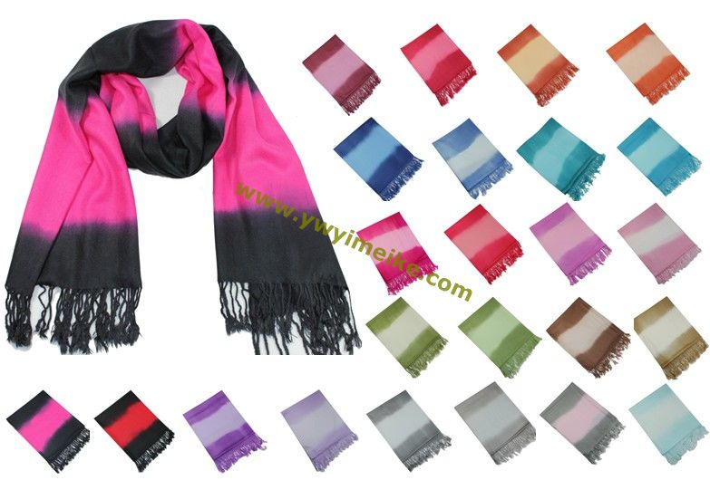 Fashion Two-Tone Pashmina Shawl Wrap Stock (YMKPS03)