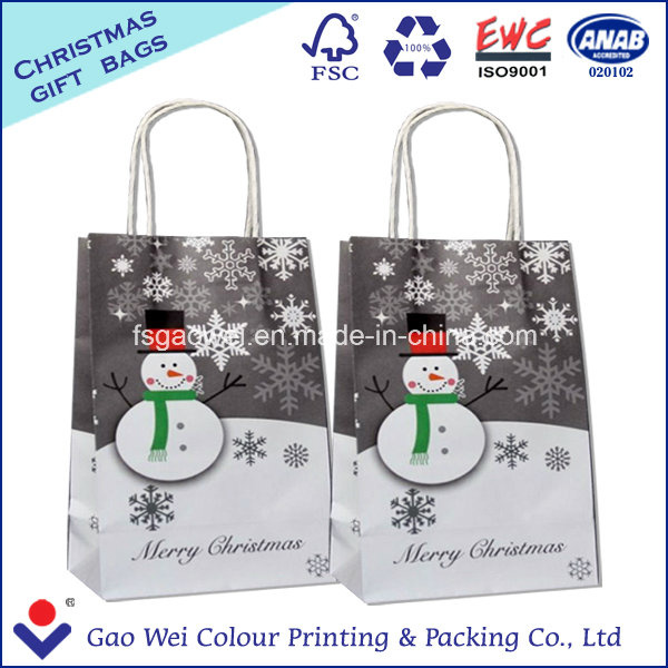 Recycling Material OEM Kraft Paper Bag with Handle Paper Bag