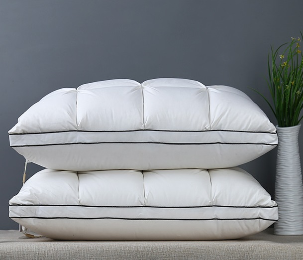 Cotton Cover Duck Down and Feather Three Layers Gusset Pillows