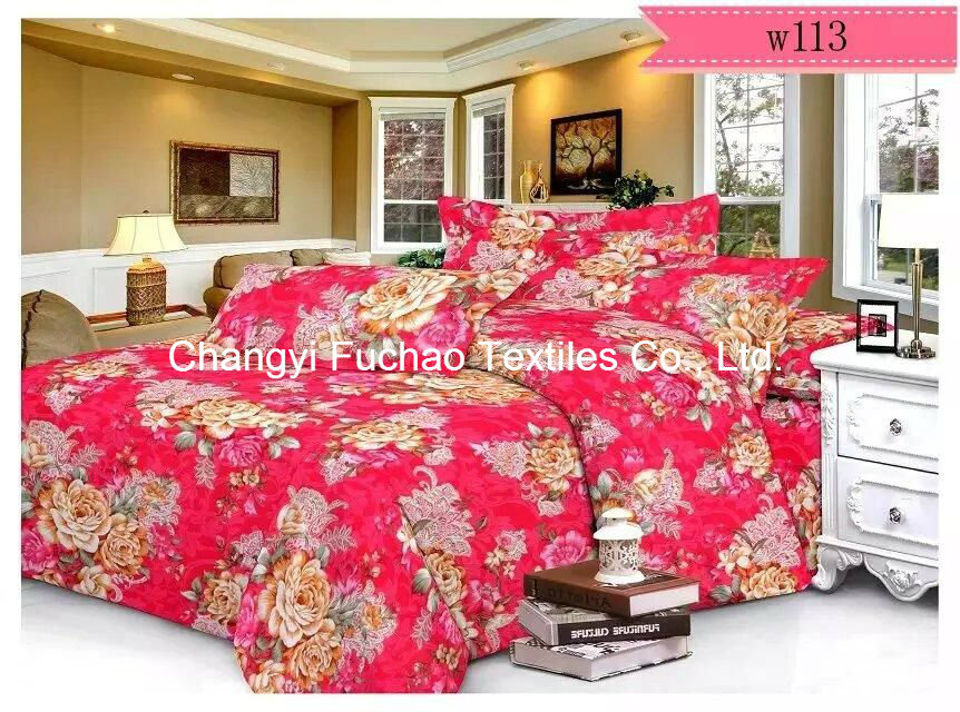 Hot Selling Polyester Microfiber 4 PCS Solid Color Sheet Set /Bedding Set