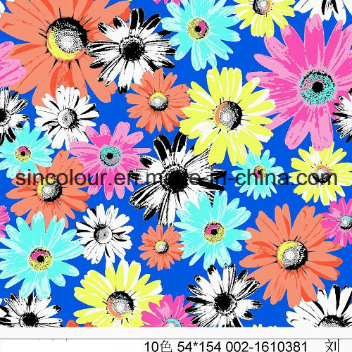 Multi Flowers Knitted Printing 80%Polyamide 20%Elastane Fabric for Swimwear